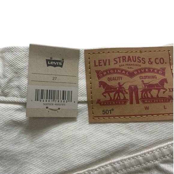Levi's 501 Jean Shorts ButterflyPrint Raw Hem Women's Size 27 Button Fly New - Picture 12 of 14
